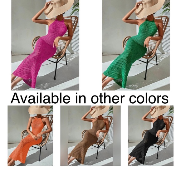 Josephine Crochet Backless Halter Neck Bodycon Dress - Picture 2 of 8